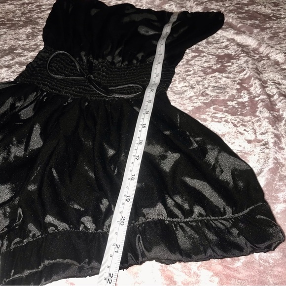 Vtg 90s/Y2K Silky Black Romantic Goth/Going Out Strapless Shorts Romper - Picture 7 of 9